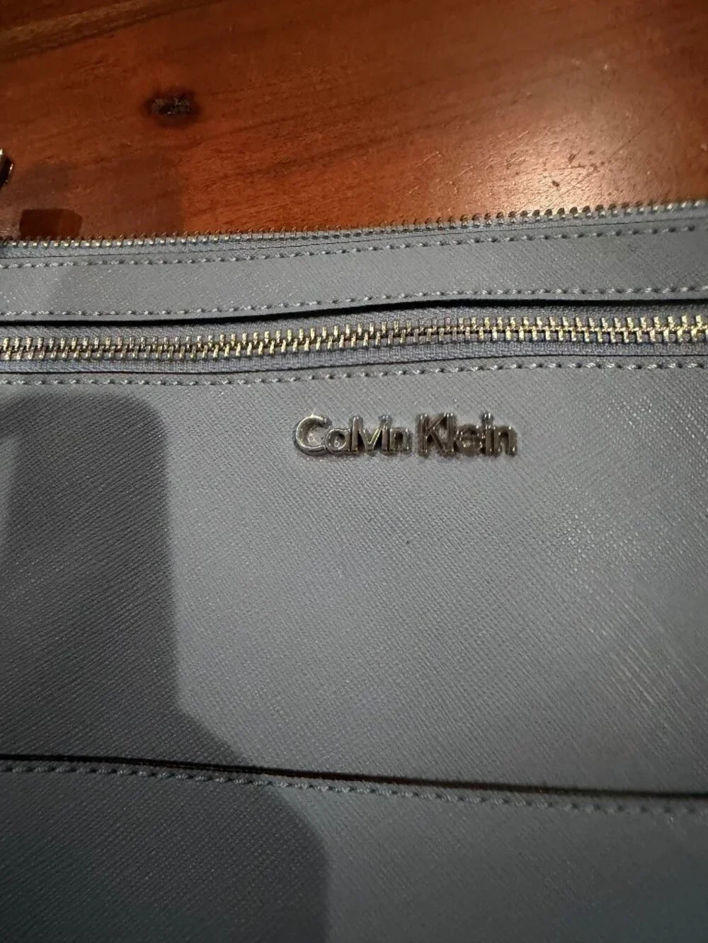 Calvin Klein NWT Light Blue Leather Wristlet